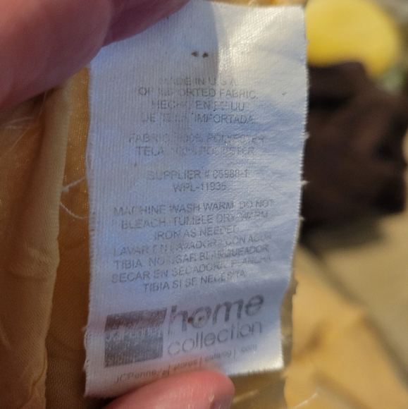 JC Penney Gold Sheer fully hemmed scarf valence swag topper (2 panels) - Picture 7 of 9